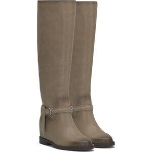 Lucky Brand Womens Maltet Knee High Wedge Boots Silver Cloud Size 9M NIB